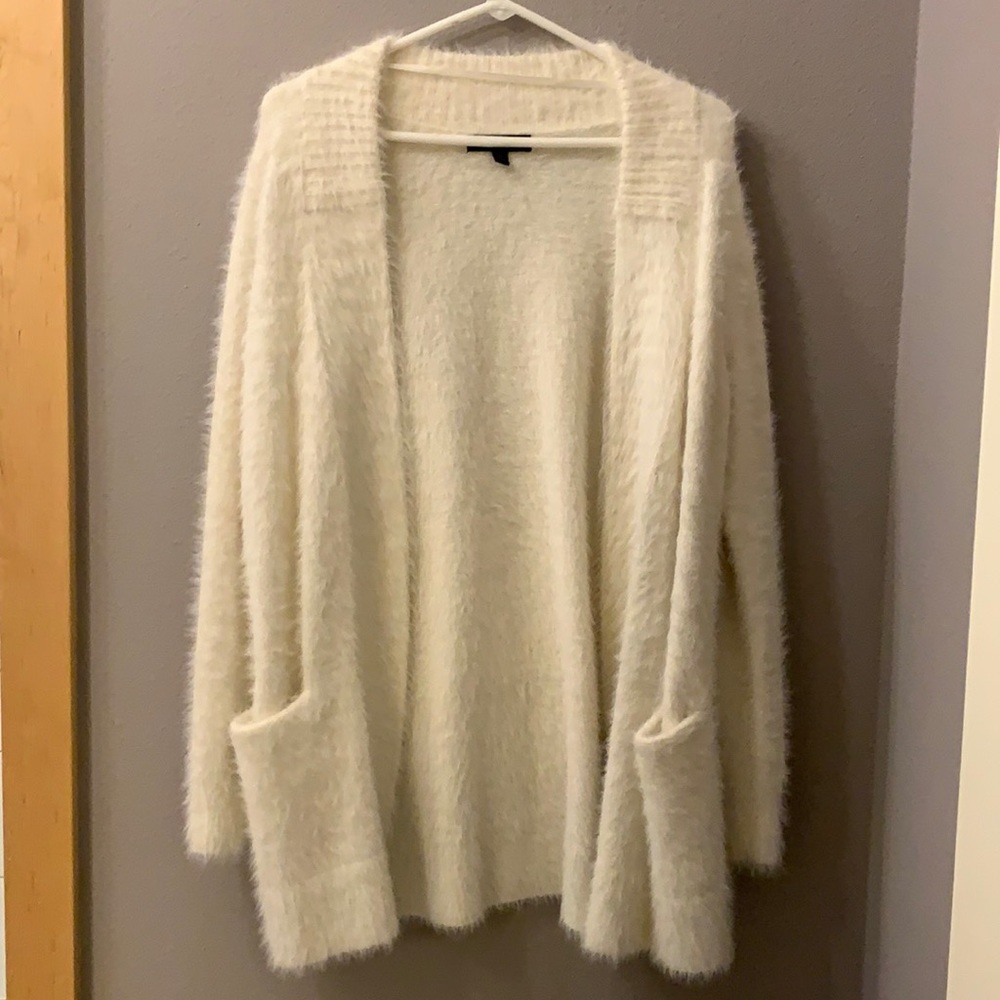 Furry Open Front Cardigan